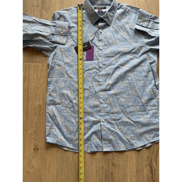 Michael Kors Blue/White Liberty Fabric Spring 1 Floral Print Shirt, X-Large NWT - Picture 8 of 9